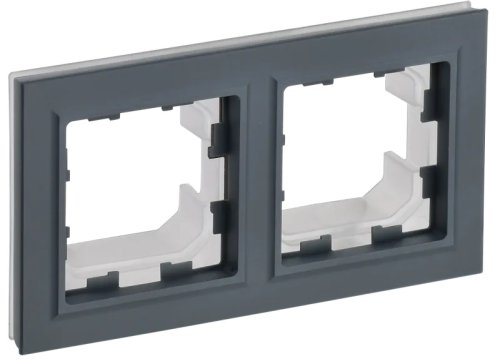 Рамка универсальная IEK Brite РУ-2-БрГ-44 2-м. IP44 графит картинка